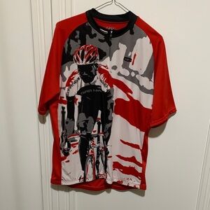 LG Red and Black Performance Cycling Jersey